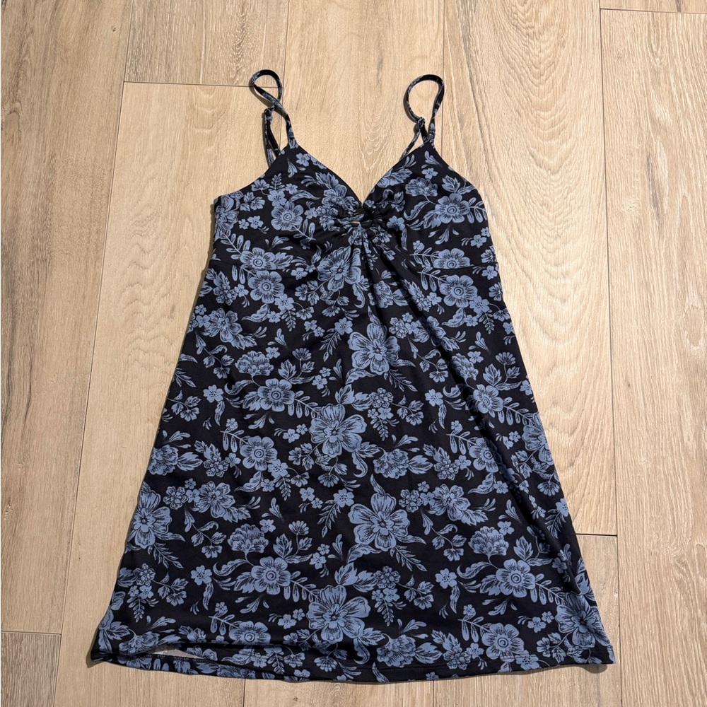 SO Black and Blue Floral Mini Dress